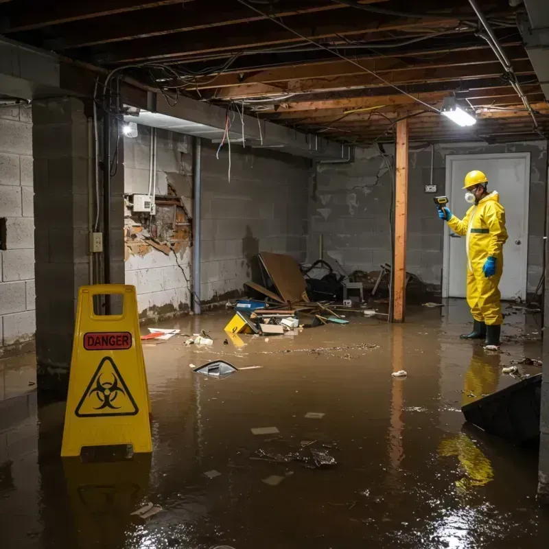 Flooded Basement Electrical Hazard in Burlington, NC Property