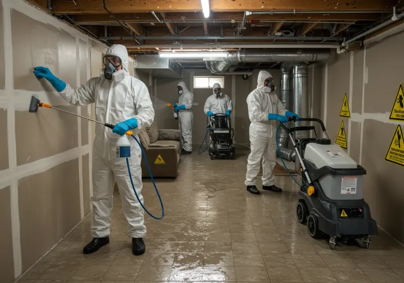 Basement Moisture Removal and Structural Drying process in Burlington, NC